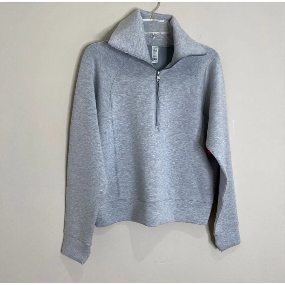 Spanx NWT AirEssentials size 1X Half zip gray sweatshirt style 50346 plus size - Picture 5 of 15